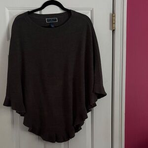 Karen Scott Dark Grey Poncho Sweater, EUC Worn Once